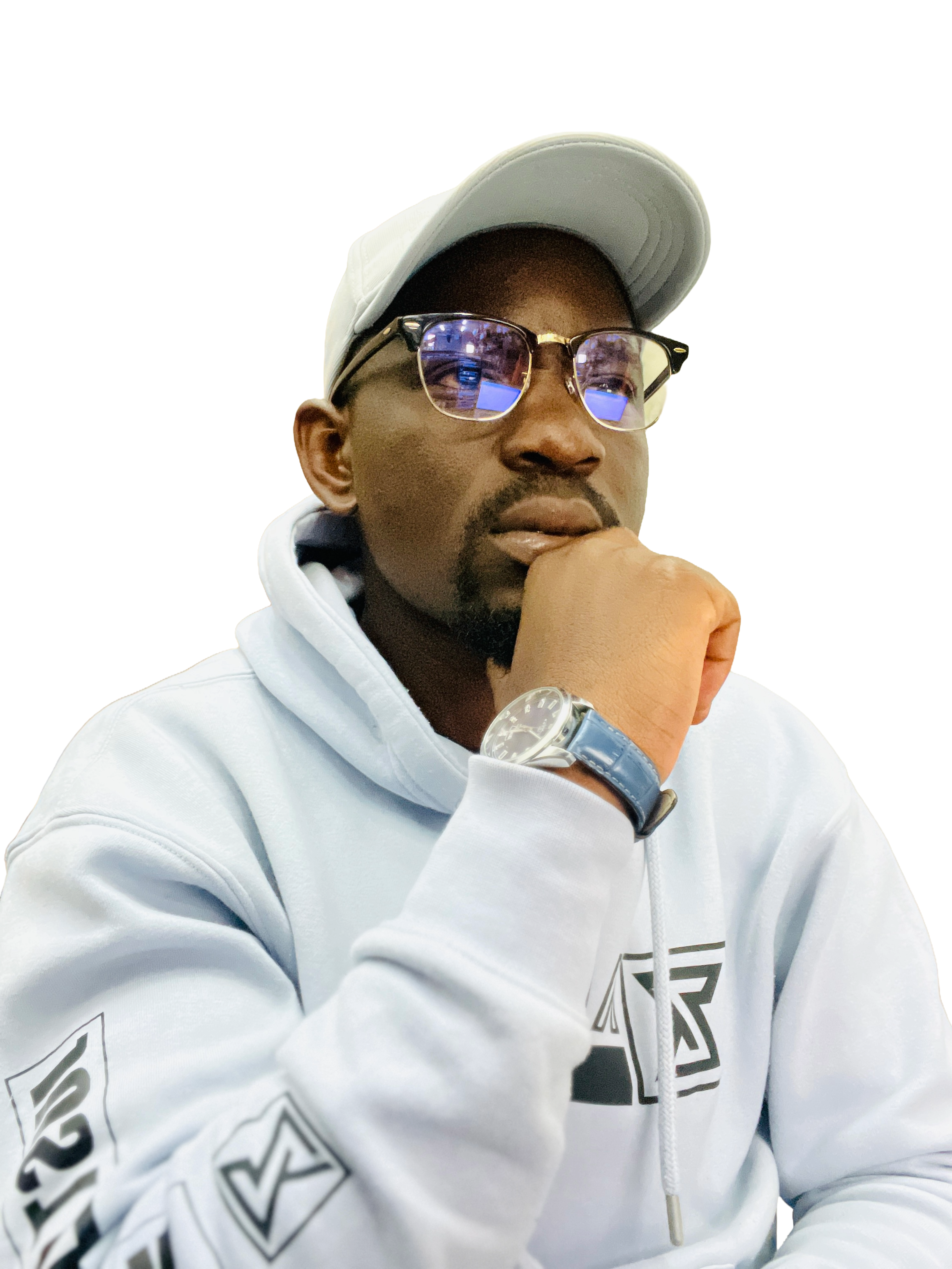 Arazet Design founder wearing the A-1 crew hoodie and H-Type cap with the ARAZET mark