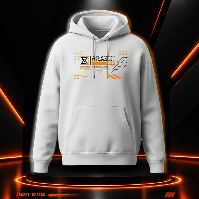 arazet logo on a Grey A-1 Heavy Hoodie